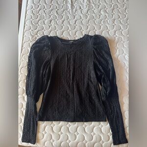 Express Black Textured Blouse